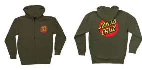 Santa Cruz Zip Hoodie Classic Dot Army Green