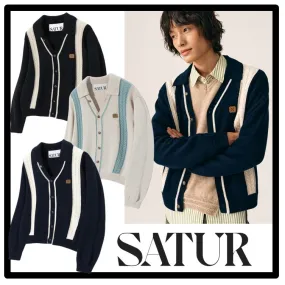 SATUR Street Style Logo Cardigans