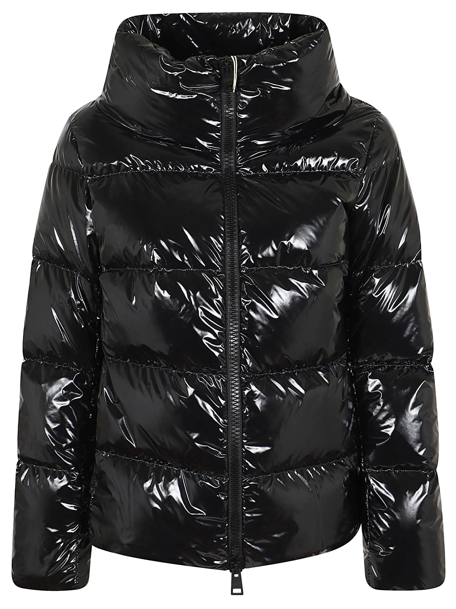 Shiny Black Puffer Coat