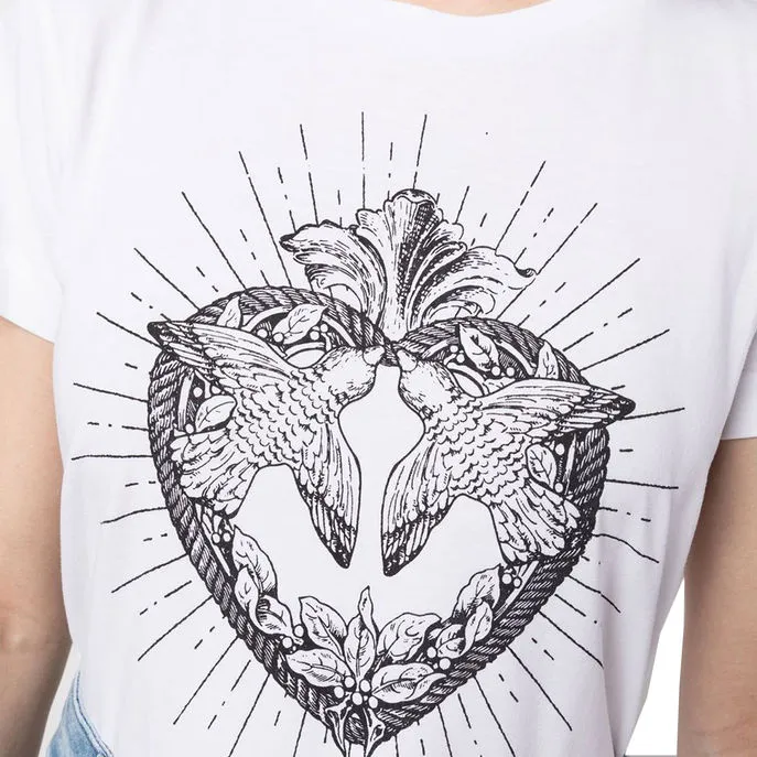 Shiny White Women's Heart Jersey - T-shirt Box