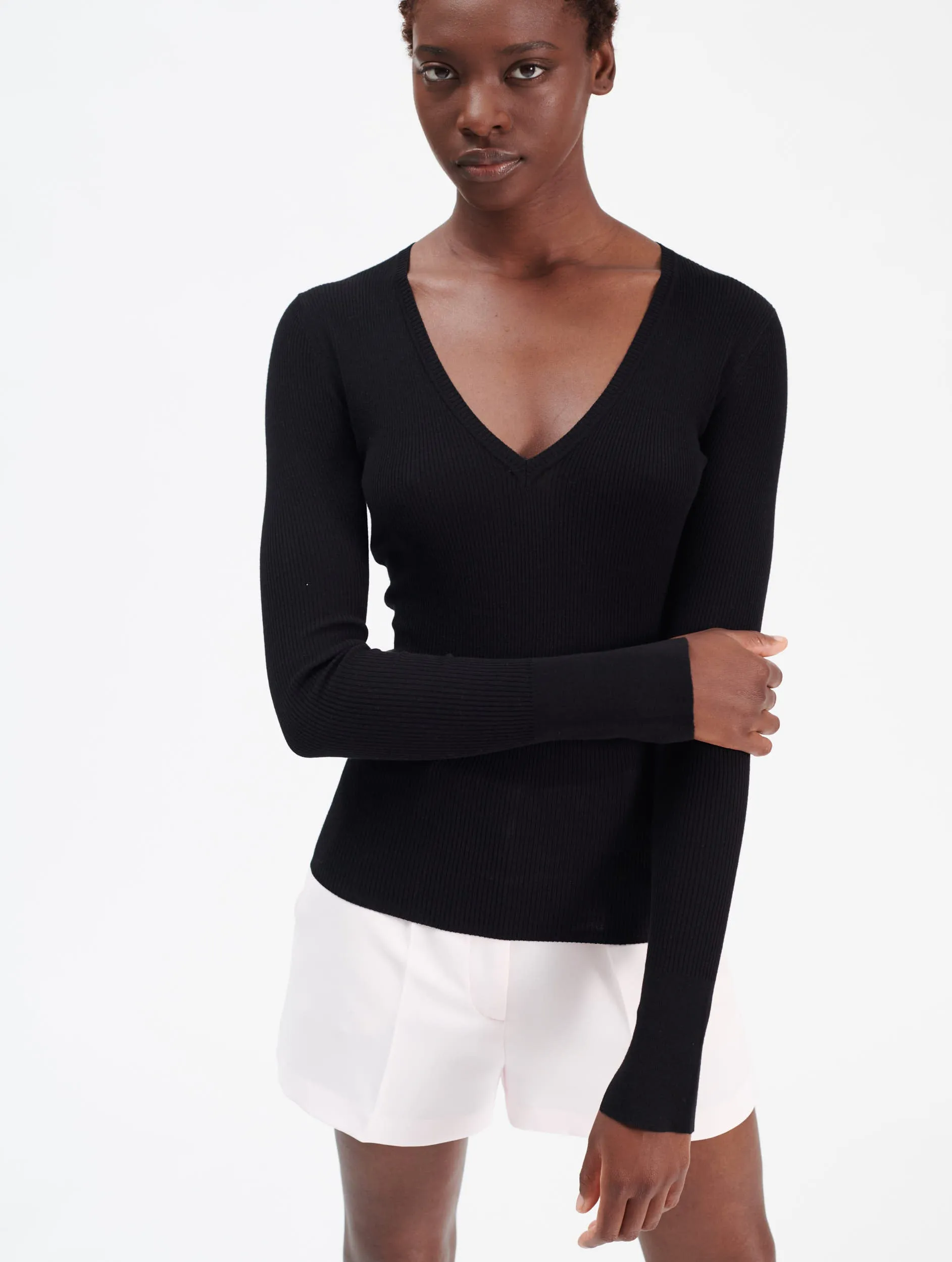 Slim-Fit Cotton Blend Sweater