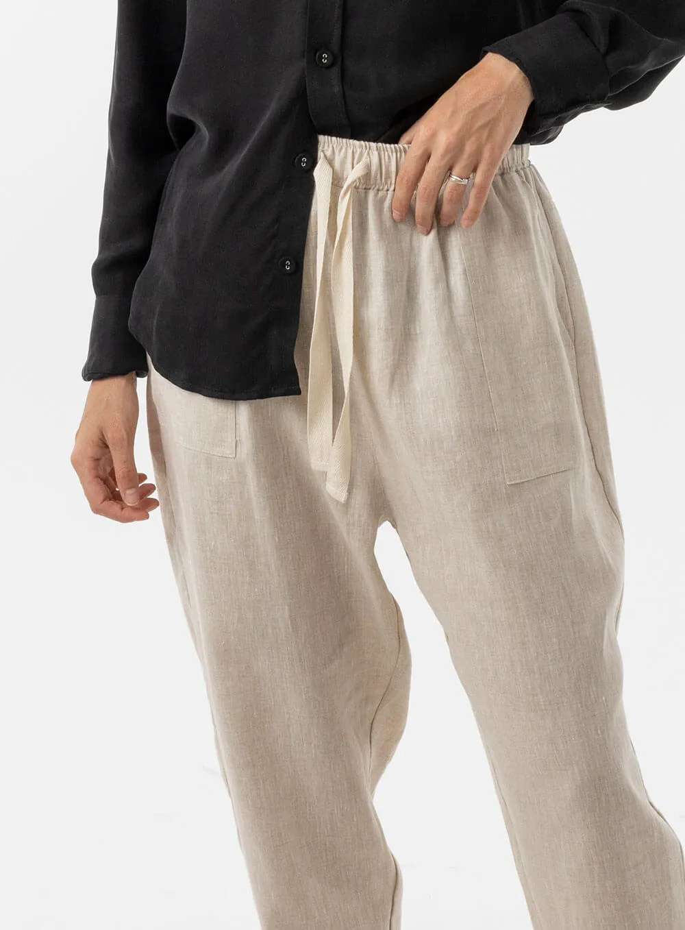 Sloane Linen Pant in Oatmeal