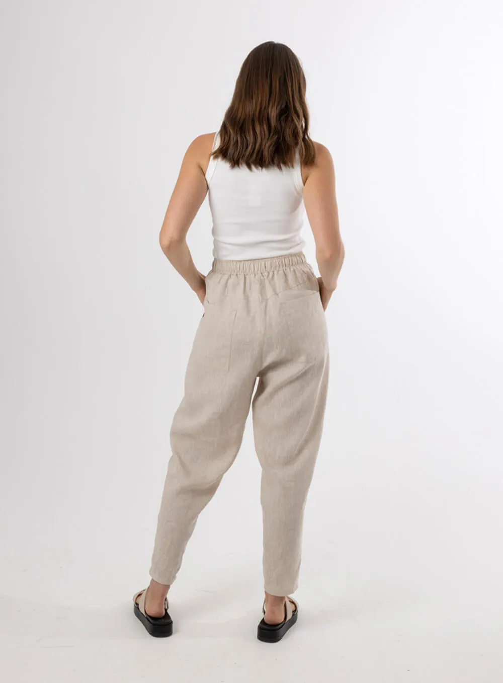 Sloane Linen Pant in Oatmeal