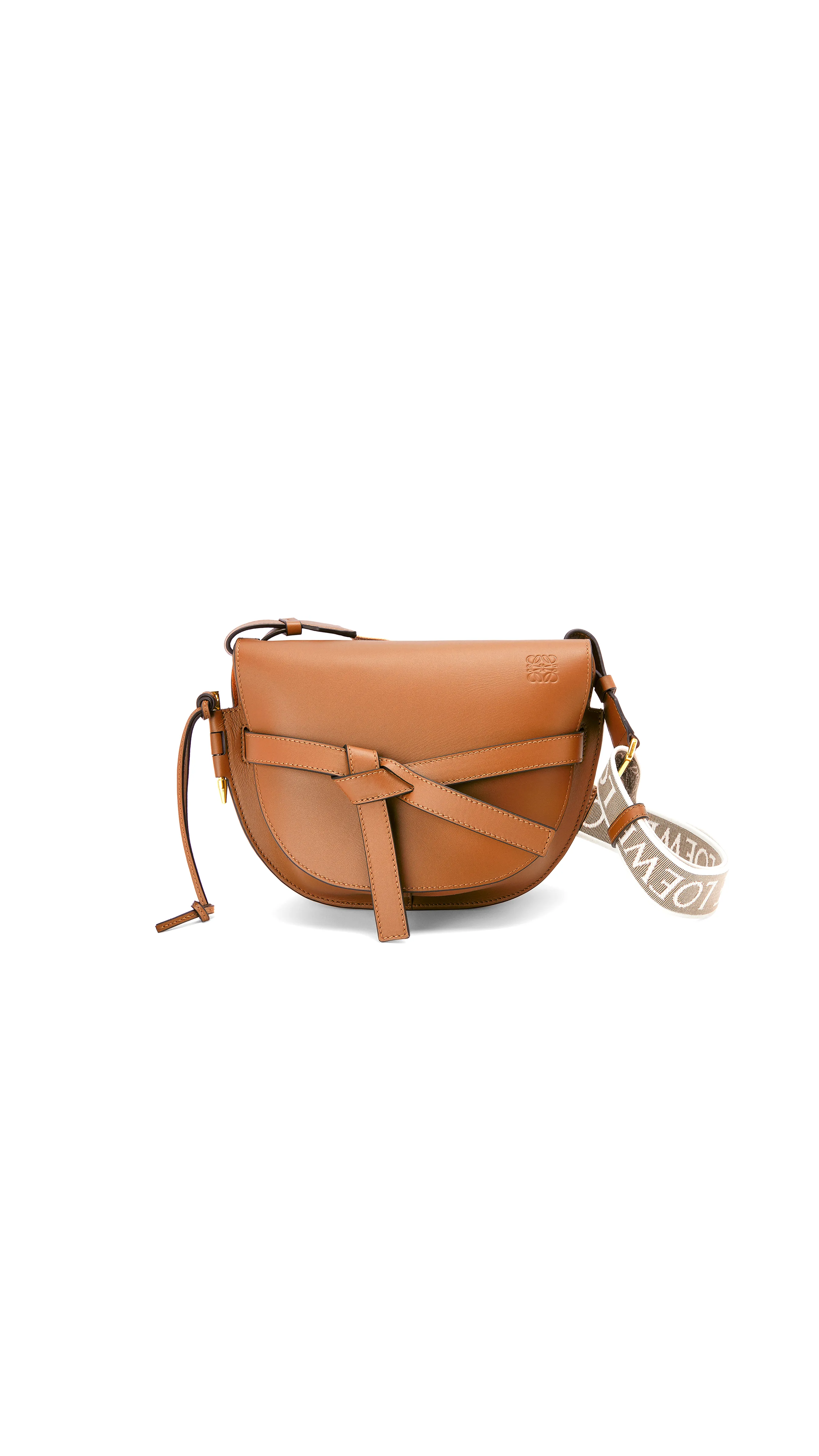 Tan Small Gate Bag Soft Calfskin Jacquard