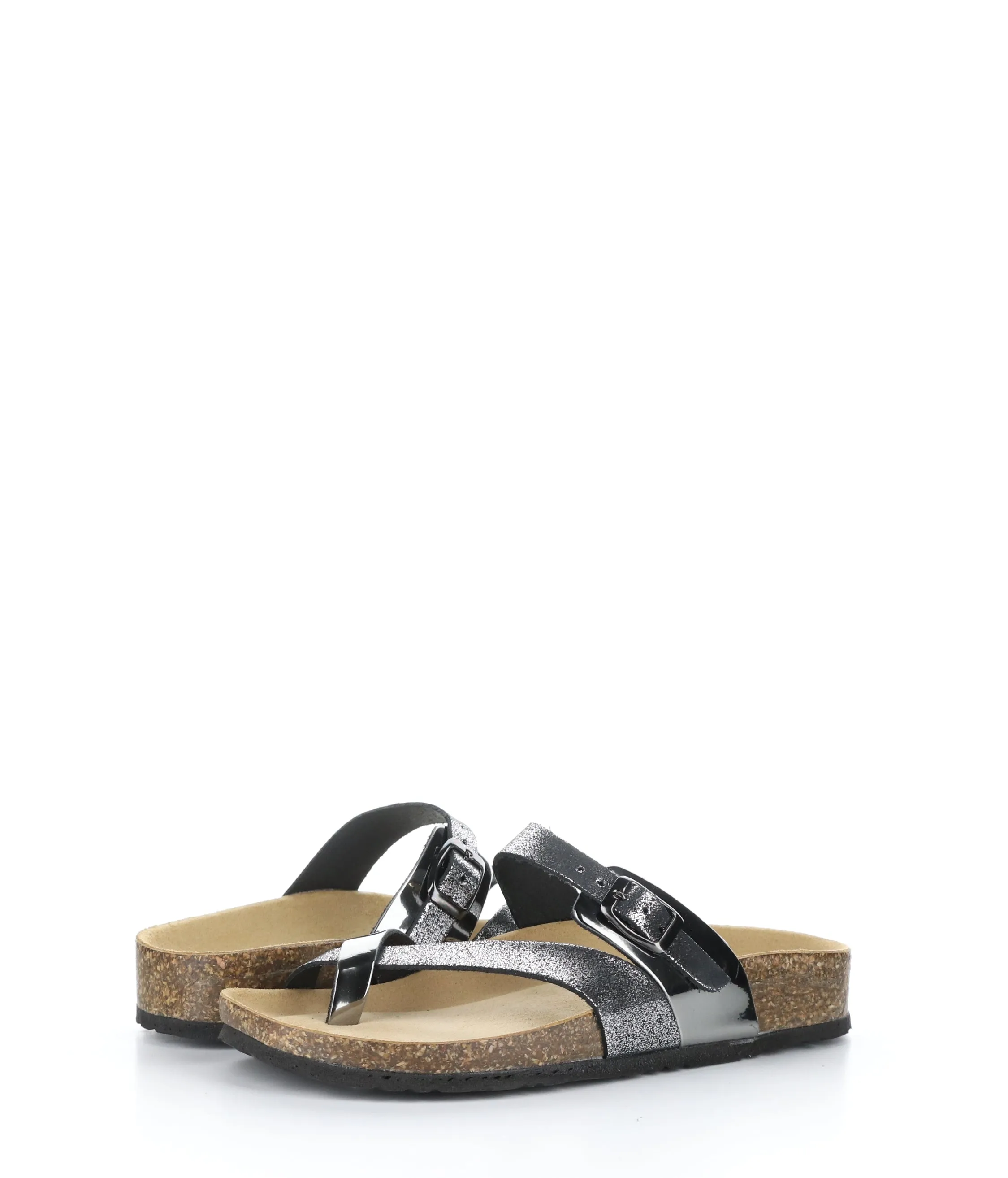 Strappy Pewter and Black Sandals by PARR