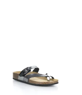 Strappy Pewter and Black Sandals by PARR