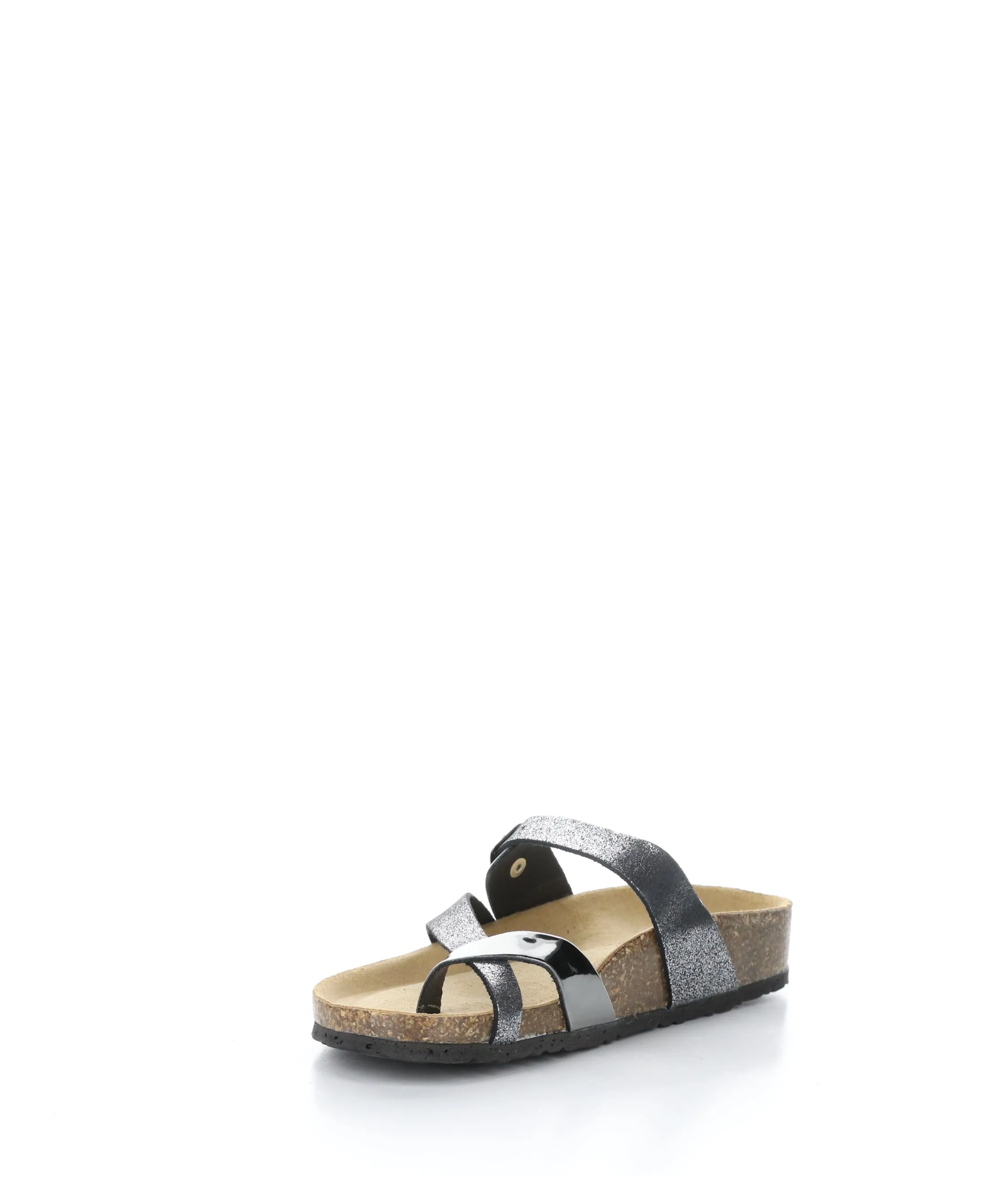 Strappy Pewter and Black Sandals by PARR