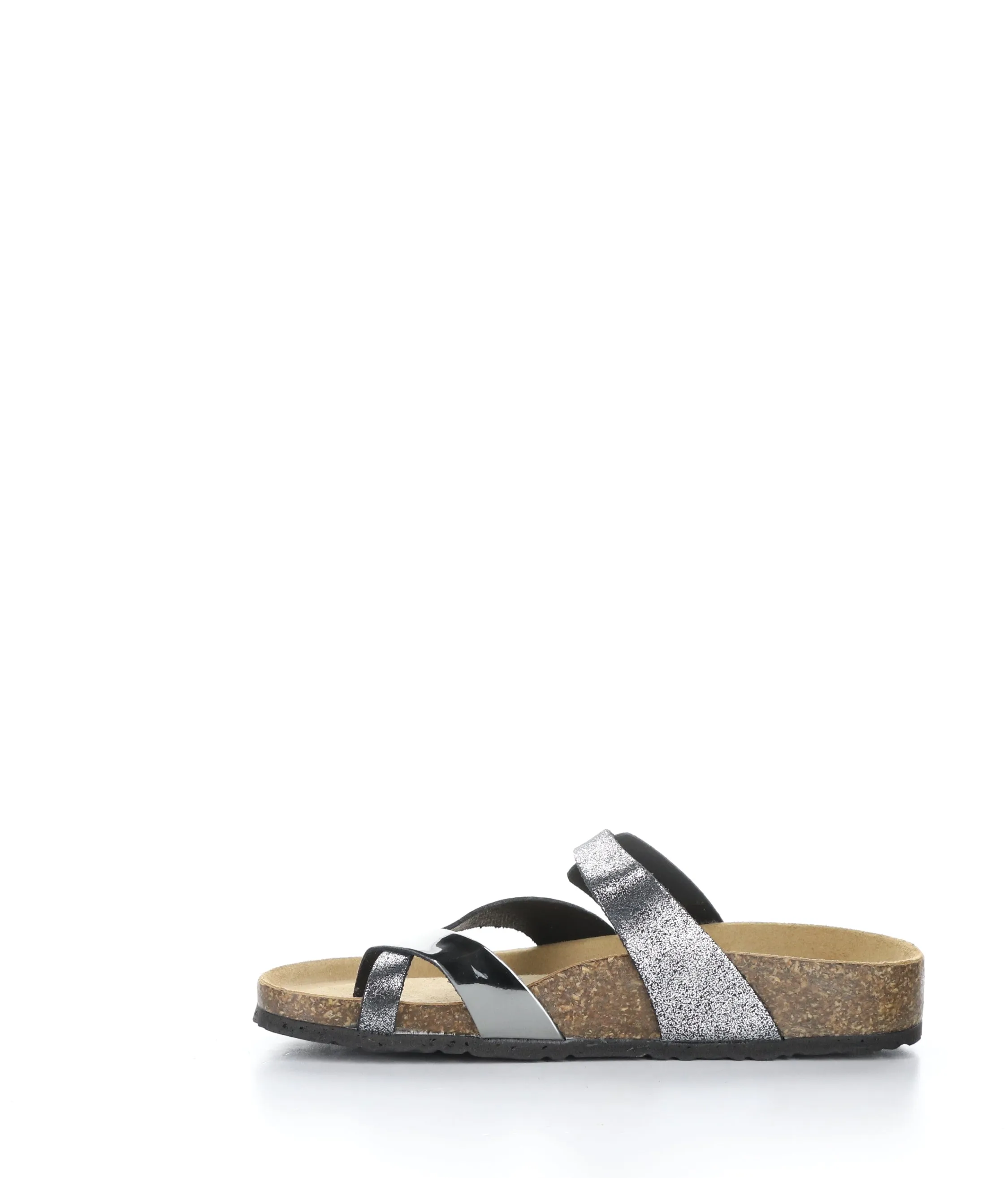 Strappy Pewter and Black Sandals by PARR