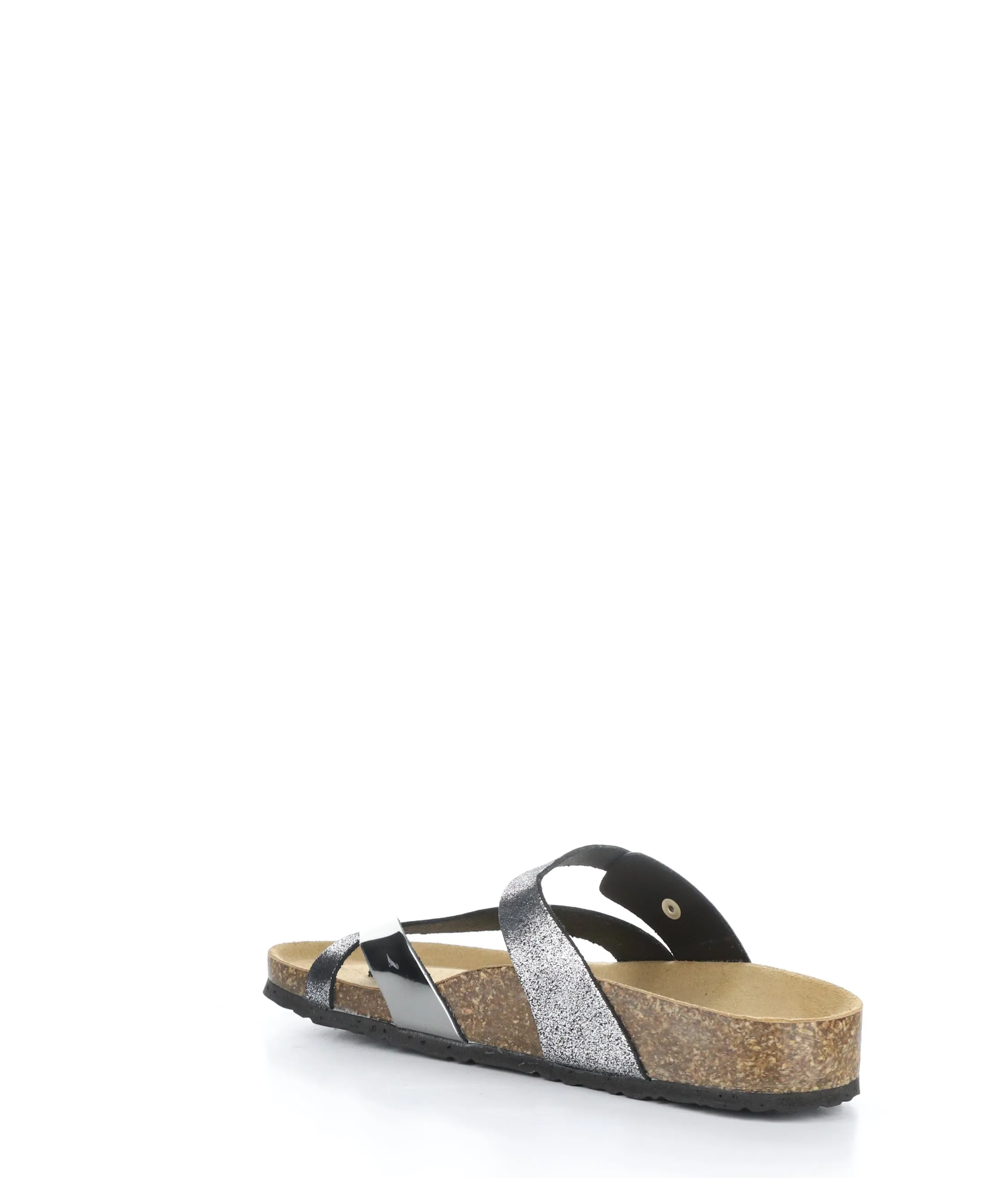 Strappy Pewter and Black Sandals by PARR