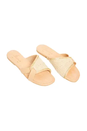 Stylish Gold Flat Shoes by Manuela