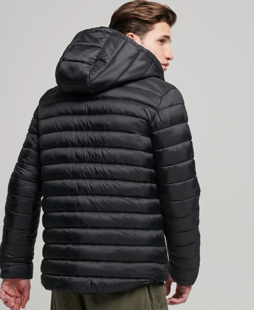 Superdry Hooded Fuji Puffer Jacket in Black Color