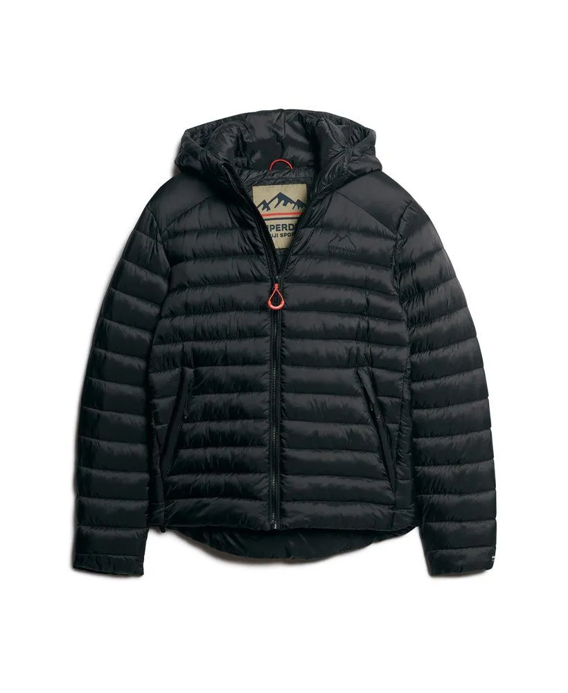 Superdry Hooded Fuji Puffer Jacket in Black Color