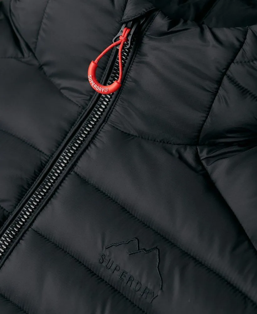 Superdry Hooded Fuji Puffer Jacket in Black Color