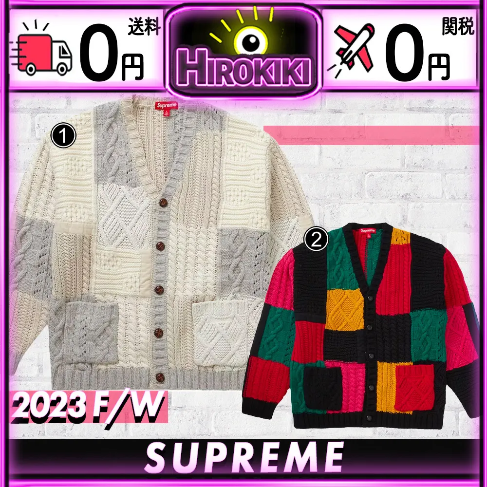 Supreme Unisex Street Style Collaboration Logo Cardigans