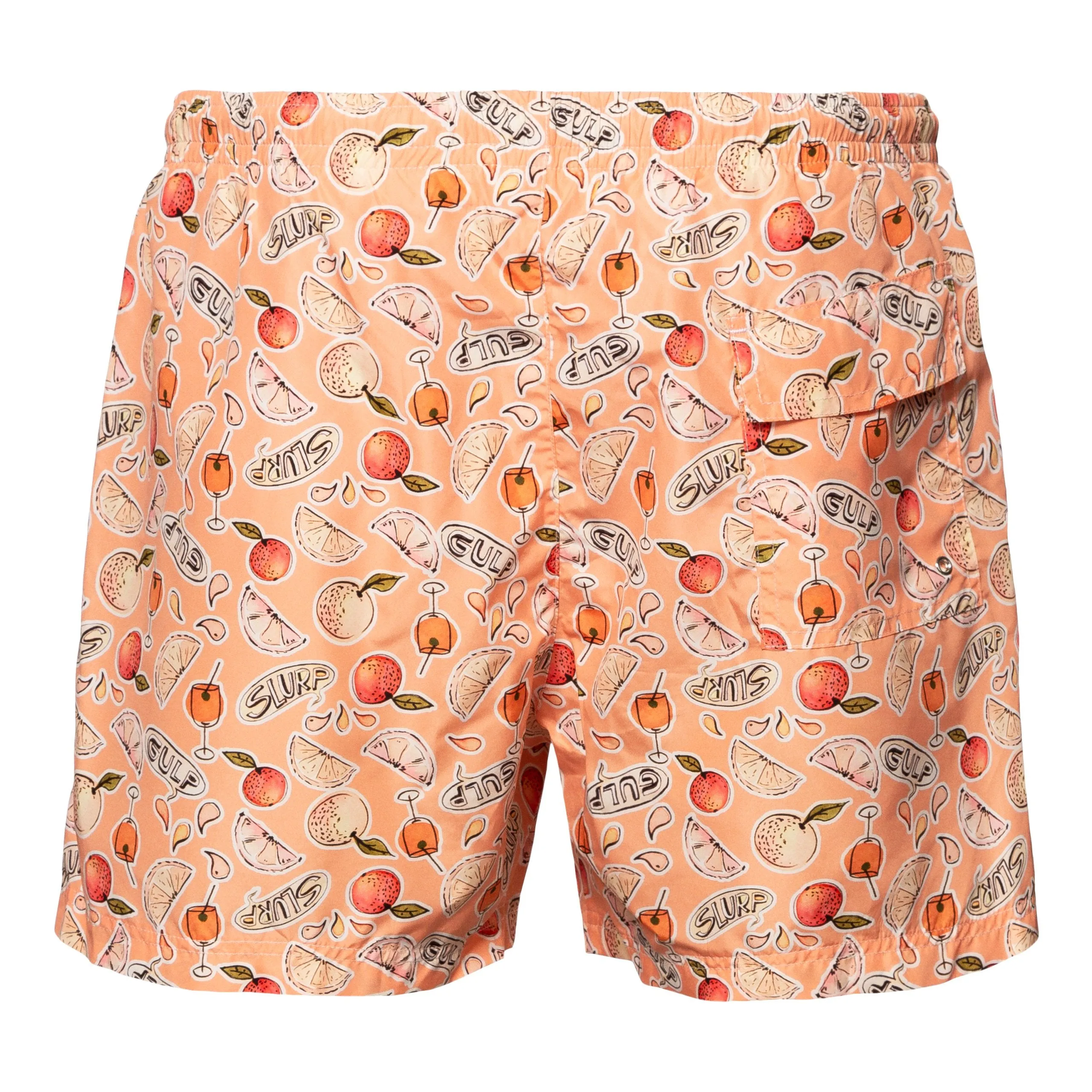 Swim Shorts with Drink Print