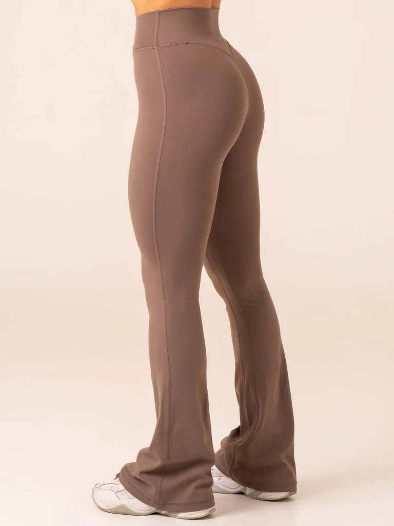 Taupe Cross Over Flared Leggings by NKD