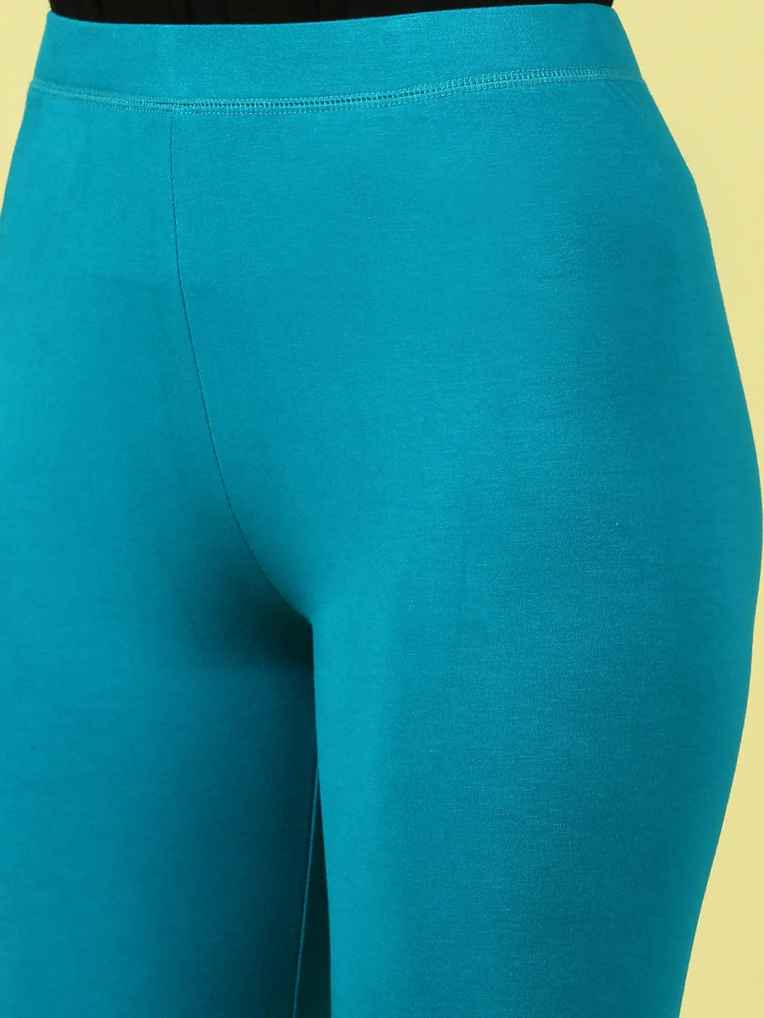 Teal Ankle-length Viscose Leggings