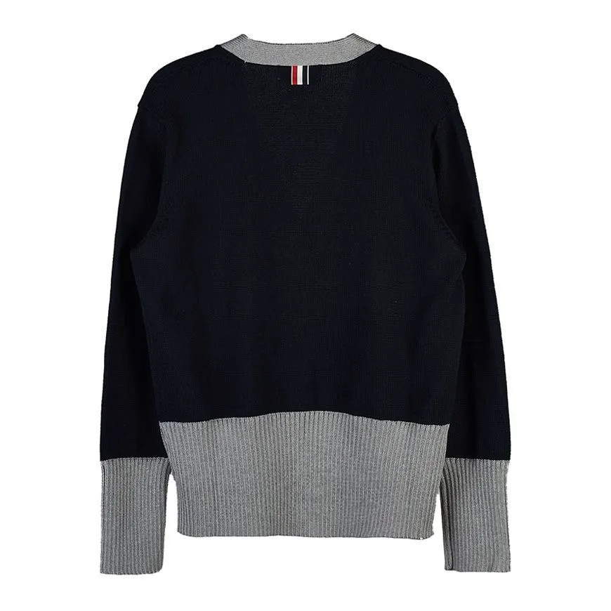 THOM BROWNE Striped Cotton Logo Cardigans for Street Style