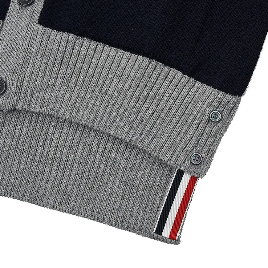 THOM BROWNE Striped Cotton Logo Cardigans for Street Style