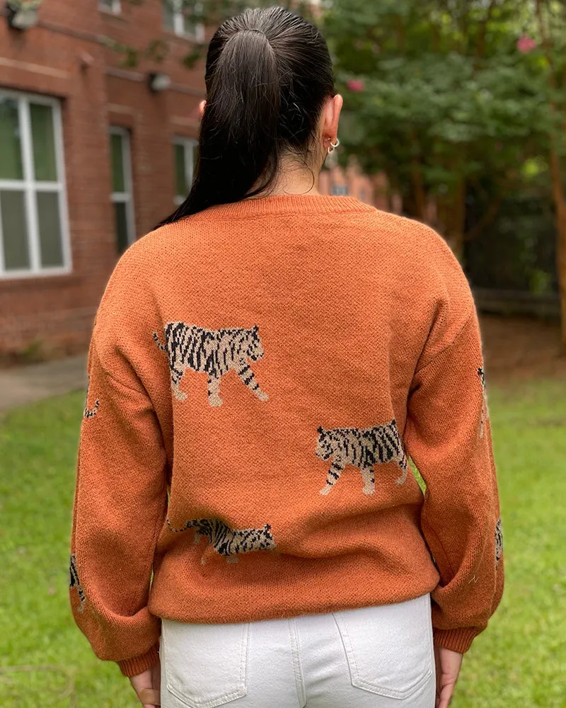 Tiger Walk Sweater - Rust