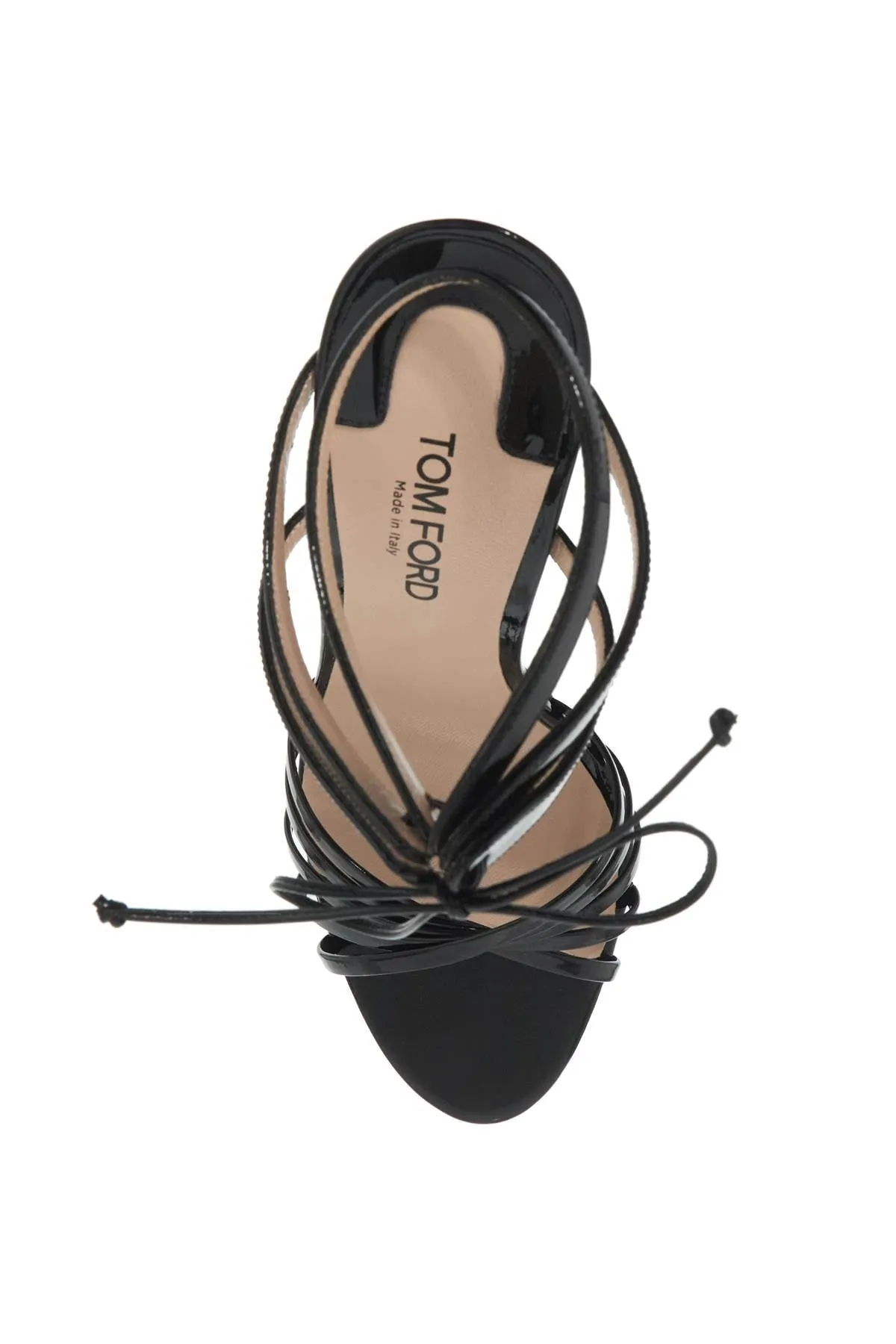 Tom Ford shiny sandals with criss-cross straps