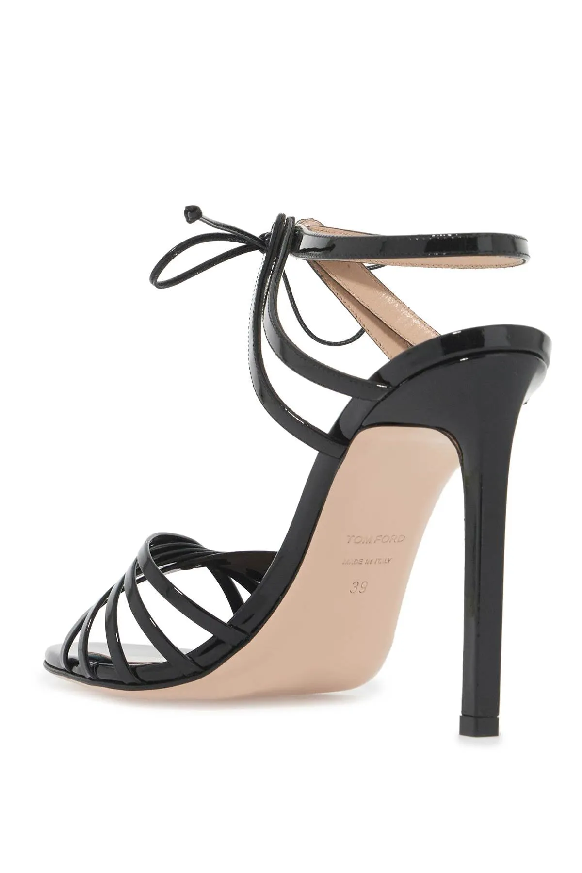 Tom Ford shiny sandals with criss-cross straps