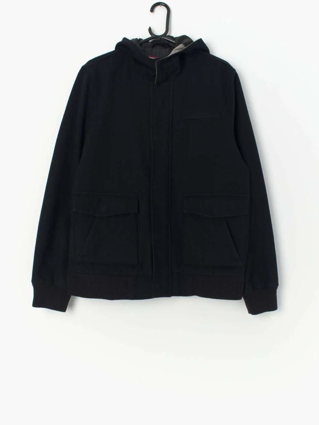 Top Man medium black hooded jacket