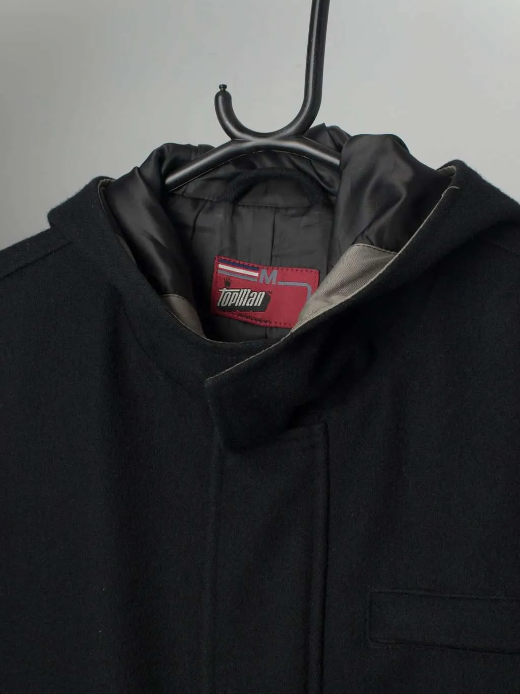 Top Man medium black hooded jacket