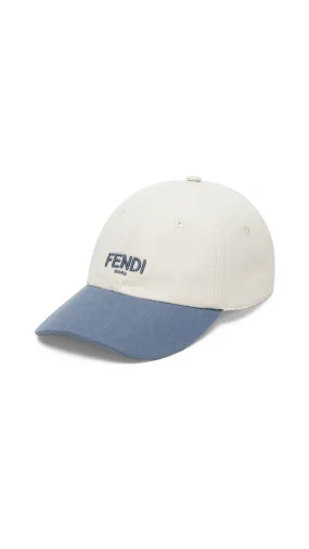 White Blue Two Tone Cotton Baseball Cap