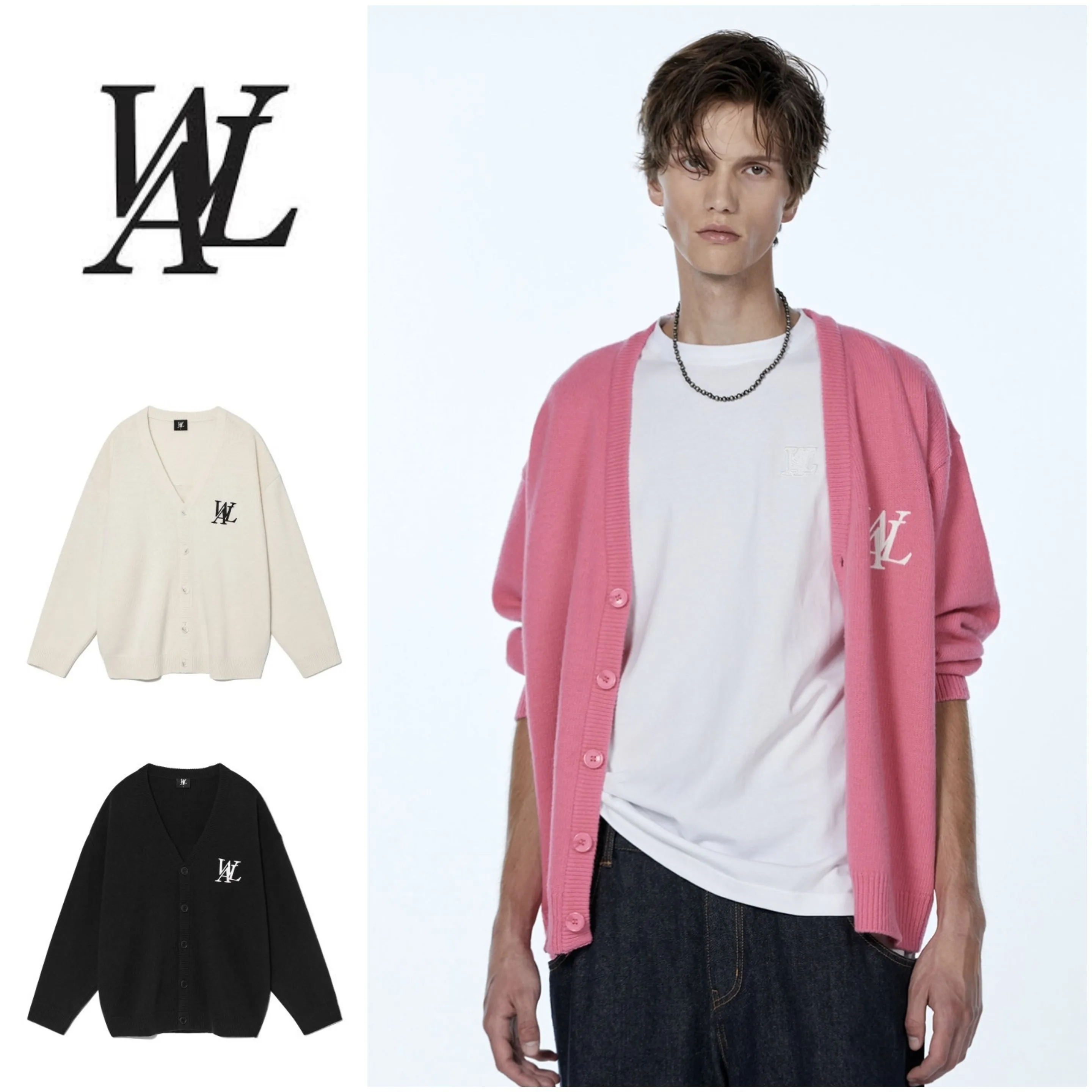 Unisex Logo Cardigan for Street Style - WOOALONG