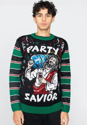 Urban Classics Black X-Mas Green Savior Christmas Pullover