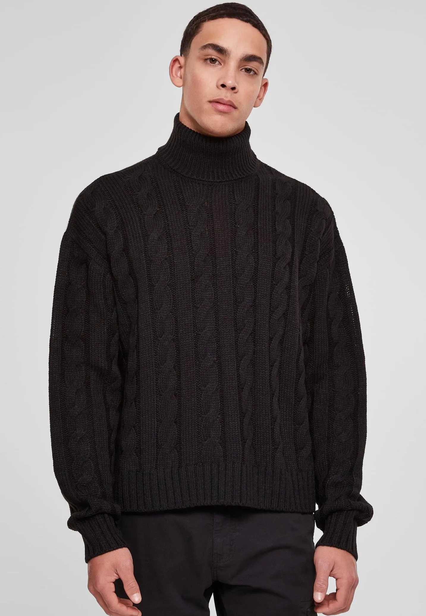 Urban Classics Boxy Roll Neck Black Pullover