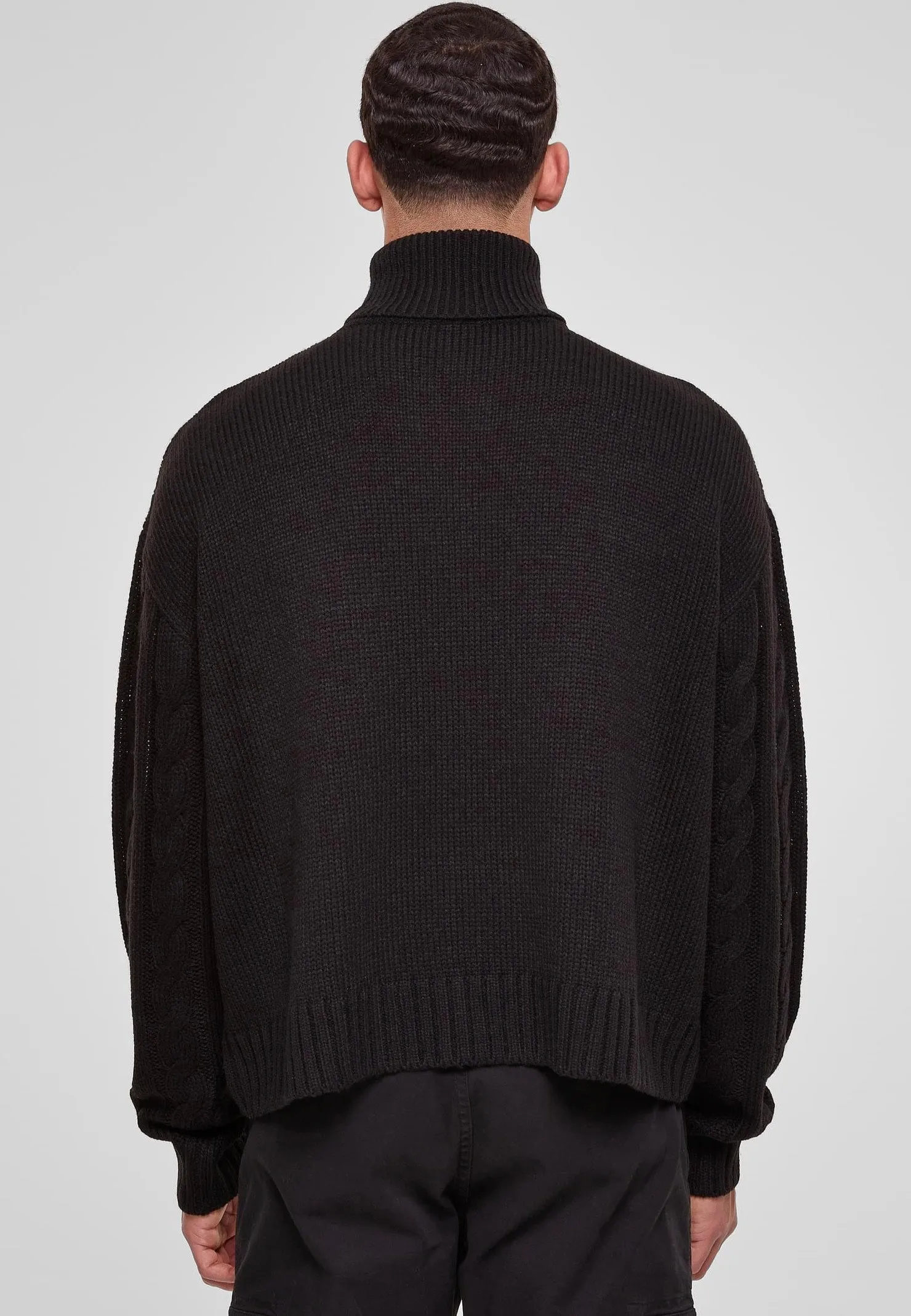 Urban Classics Boxy Roll Neck Black Pullover