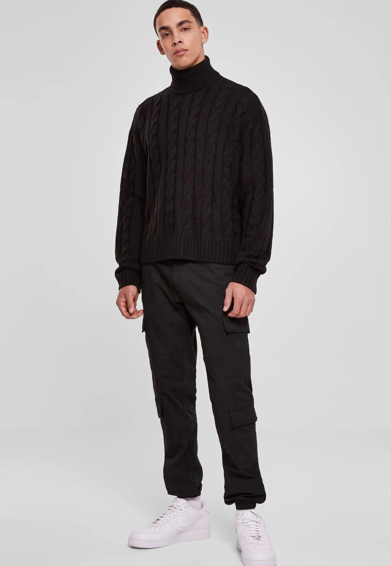 Urban Classics Boxy Roll Neck Black Pullover