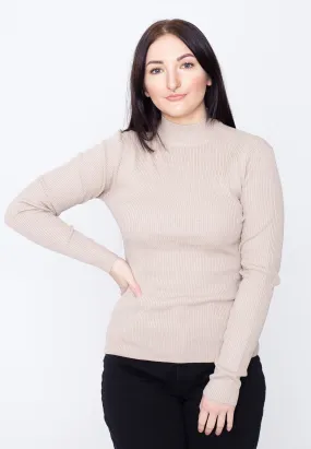 Urban Classics Light Taupe Ribbed Turtleneck Sweater - Pullover