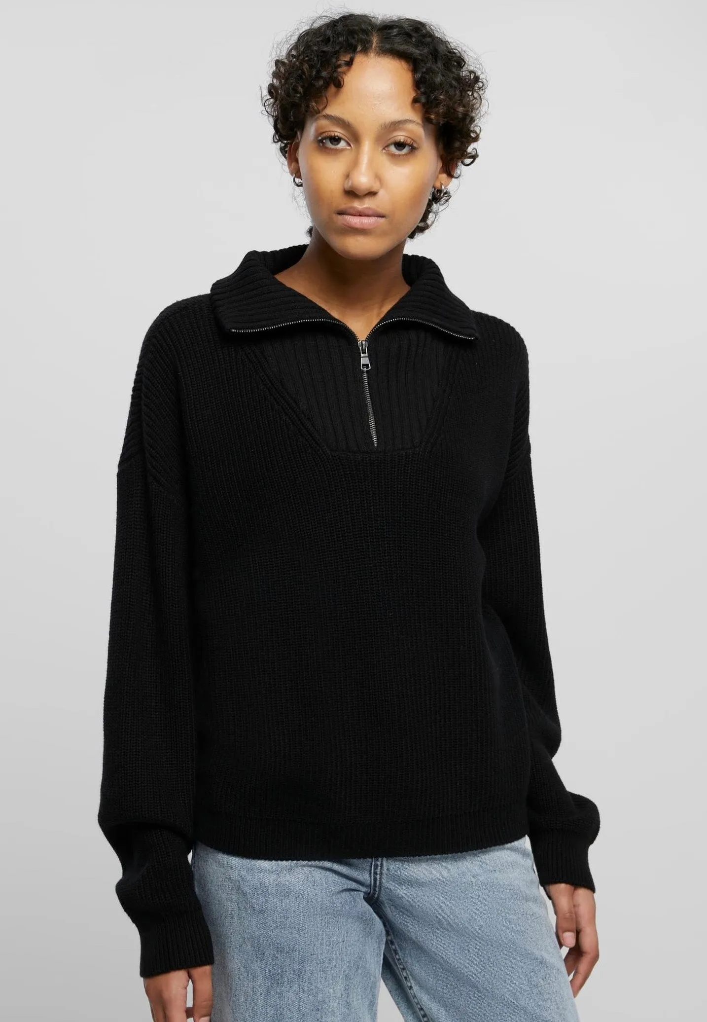 Urban Classics Oversized Black Knit Pullover - Shop Now.