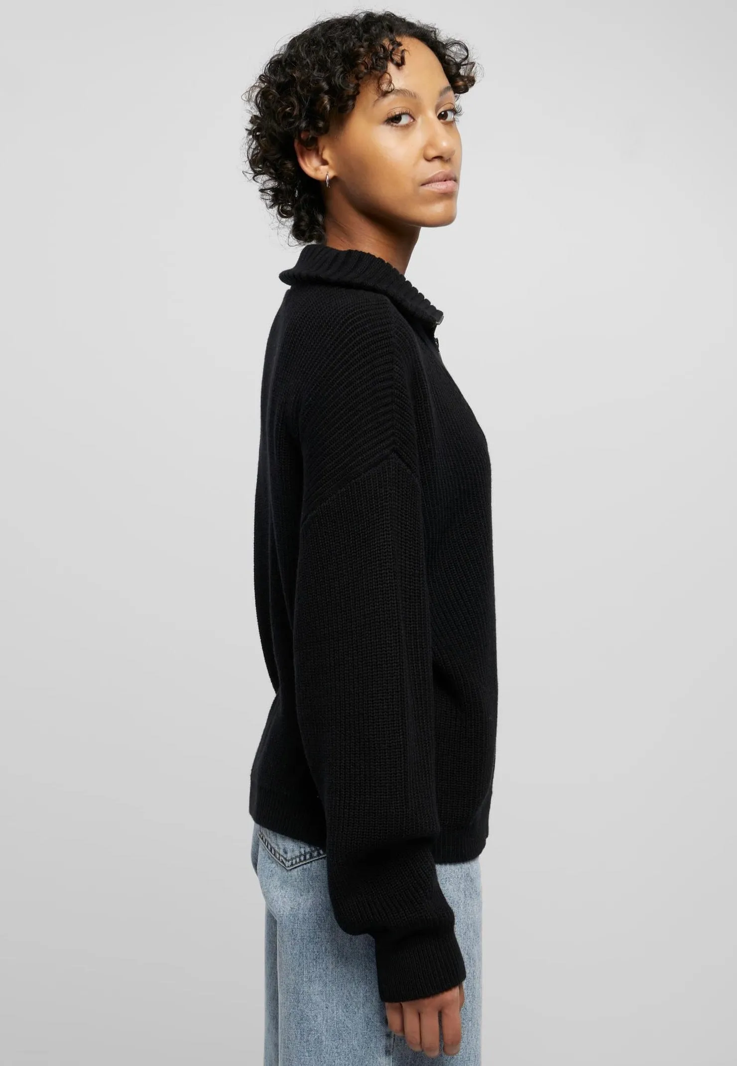 Urban Classics Oversized Black Knit Pullover - Shop Now.