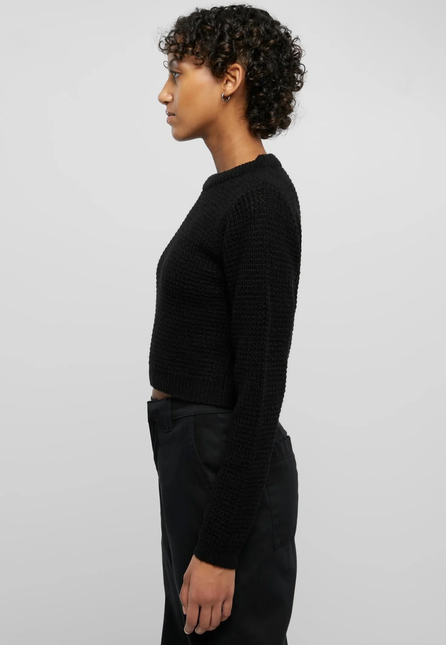 Urban Classics Short Waffle Black Pullover