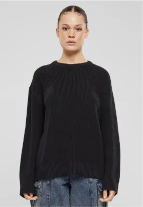 Urban Classics Women's Rib Knit Black Pullover