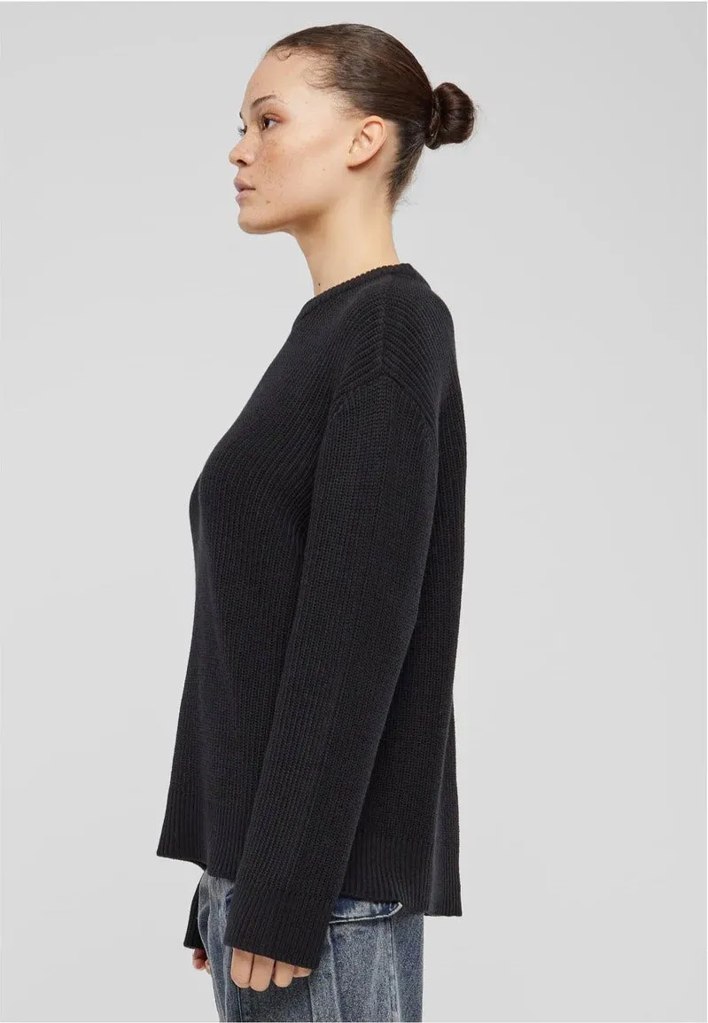 Urban Classics Women's Rib Knit Black Pullover