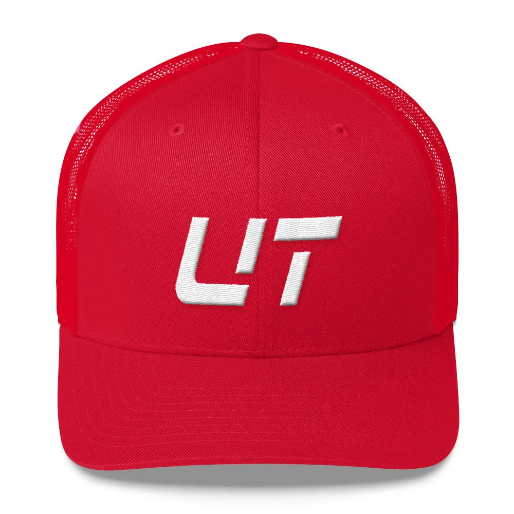 Utah Mesh Back Trucker Cap with White Embroidery - UT - Various Hat Color Choices