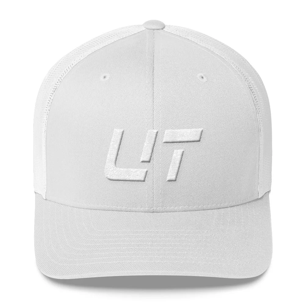 Utah Mesh Back Trucker Cap with White Embroidery - UT - Various Hat Color Choices