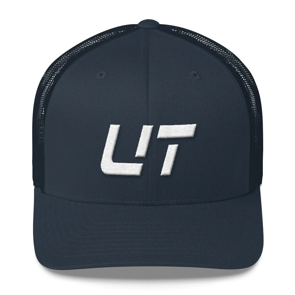 Utah Mesh Back Trucker Cap with White Embroidery - UT - Various Hat Color Choices