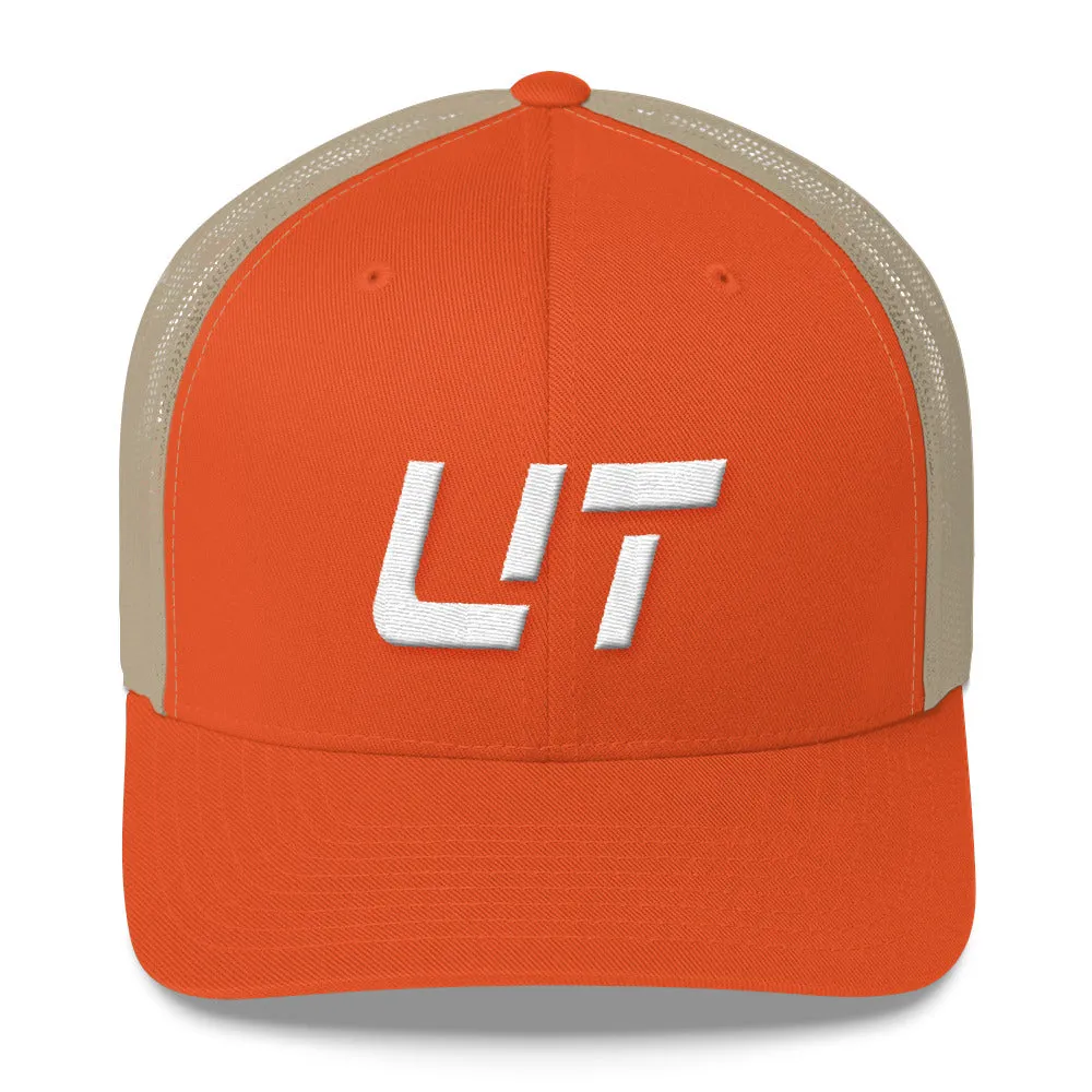 Utah Mesh Back Trucker Cap with White Embroidery - UT - Various Hat Color Choices