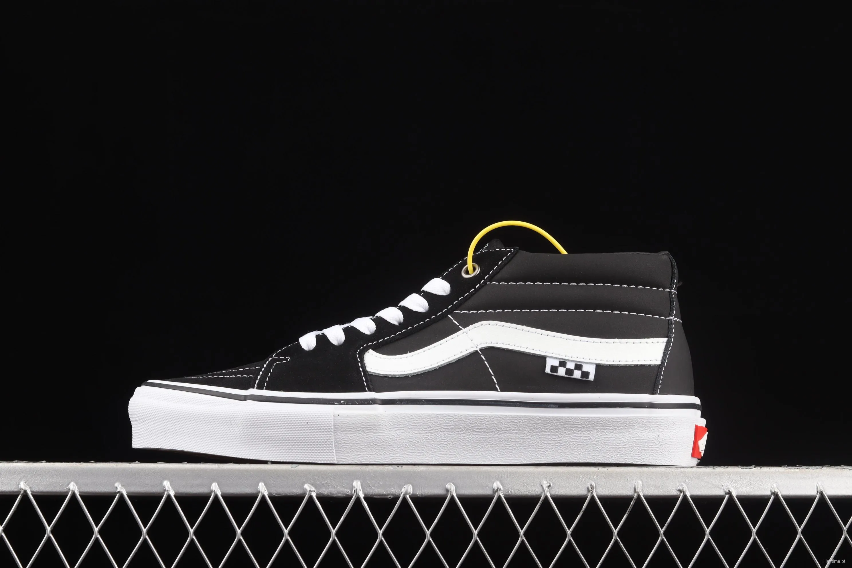 Vans Black and White Suede SK8-Mid Skateboard Shoes