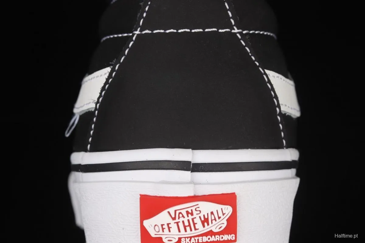 Vans Black and White Suede SK8-Mid Skateboard Shoes