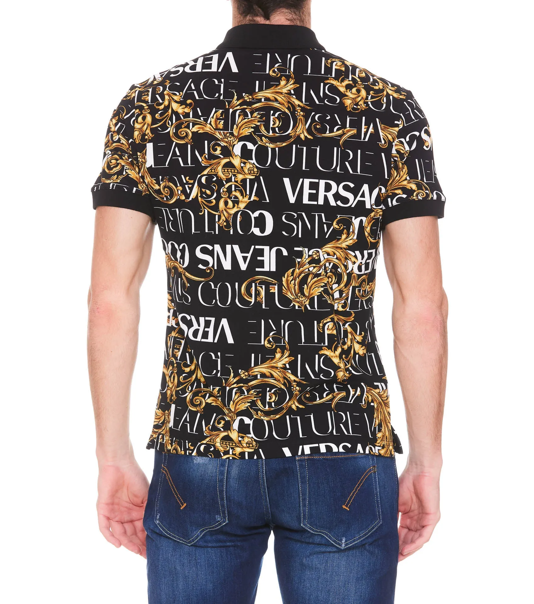 Versace Baroque Print Polo Shirt