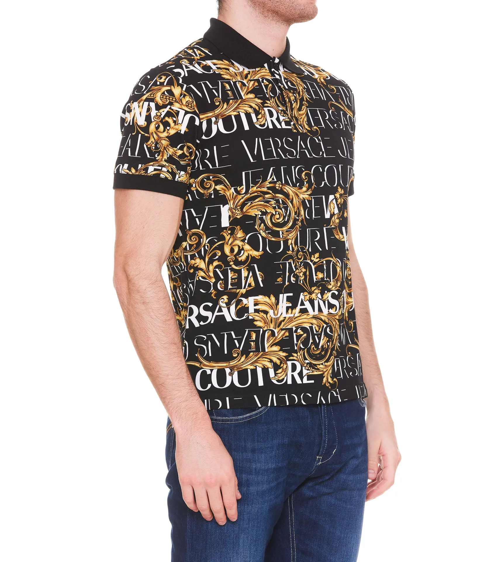 Versace Baroque Print Polo Shirt