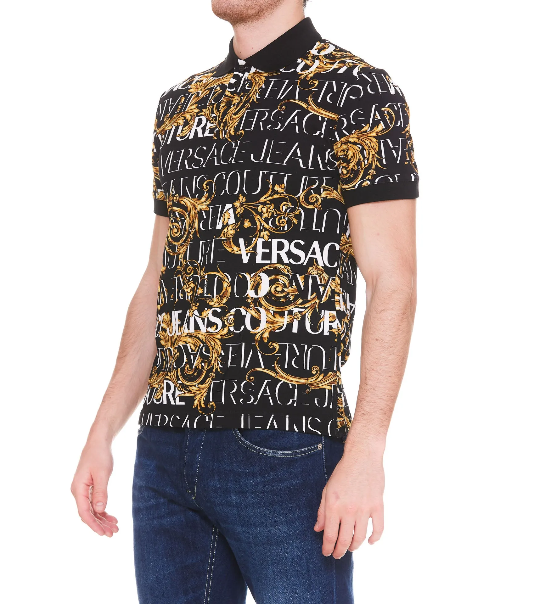 Versace Baroque Print Polo Shirt