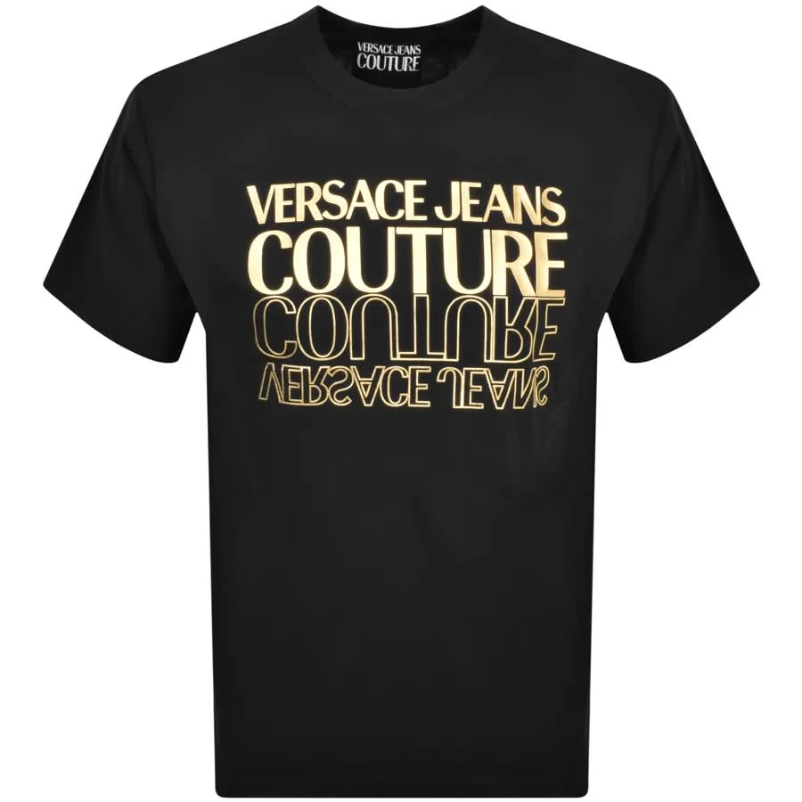 Versace Black T Shirt Jeans Couture Logo